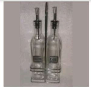 Cruet set w/ new pourers and Caddy 500ml/16oz./ea.
